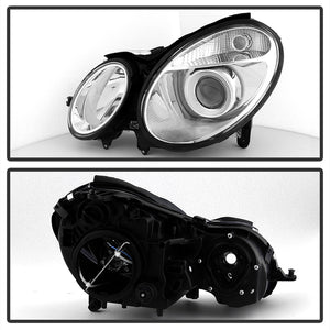 Xtune OEM Projector Headlights Mercedes W211 E-Class (03-06) [Halogen Model] Black or Chrome w/ Amber Turn Signal