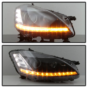 Xtune LED Projector Headlights Mercedes W221 S Class (07-09) [w/ Switchback LED DRL Bar] Black or Chrome