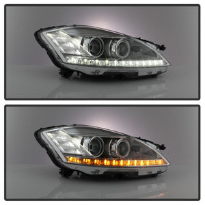 Xtune LED Projector Headlights Mercedes W221 S Class (07-09) [w/ Switchback LED DRL Bar] Black or Chrome