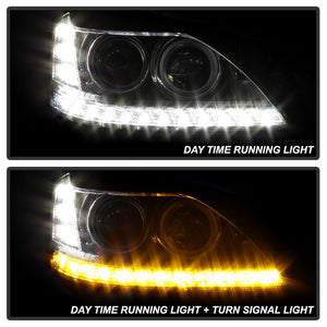 Xtune LED Projector Headlights Mercedes W221 S Class (07-09) [w/ Switchback LED DRL Bar] Black or Chrome