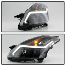 Load image into Gallery viewer, Xtune Projector Headlights Nissan Altima Coupe (08-09) [w/ LED Light Bar - Halogen Model Only] Black / Black Smoke / Chrome w/ Amber Turn Signal Lights - Black Alternate Image