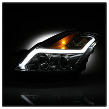 Load image into Gallery viewer, Xtune Projector Headlights Nissan Altima Coupe (08-09) [w/ LED Light Bar - Halogen Model Only] Black / Black Smoke / Chrome w/ Amber Turn Signal Lights - Black Alternate Image