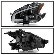 Load image into Gallery viewer, Xtune Projector Headlights Nissan Maxima (09-14) [w/ LED Light Bar - Halogen Model Only] Black / Black Smoke / Chrome w/ Amber Turn Signal Lights Alternate Image