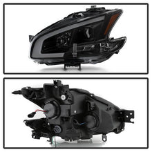 Load image into Gallery viewer, Xtune Projector Headlights Nissan Maxima (09-14) [w/ LED Light Bar - Halogen Model Only] Black / Black Smoke / Chrome w/ Amber Turn Signal Lights Alternate Image