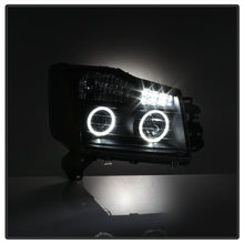 Load image into Gallery viewer, Xtune Projector Headlights Nissan Titan (04-15) [w/ LED Halo Lights] Black / Black Smoked / Smoked - Black Alternate Image