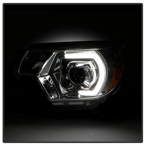 Xtune Projector Headlights Toyota Tacoma (12-15) [DRL LED Light Bar - Halogen Model] Black or Chrome w/ Amber Turn Signal