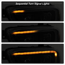 Load image into Gallery viewer, Xtune Projector Headlights Toyota Tacoma SR /SR5 (16-19) [w/ DRL LED Light Bar &amp; Amber Sequential Turn Signal - Halogen Model] Black or Chrome - Black Alternate Image