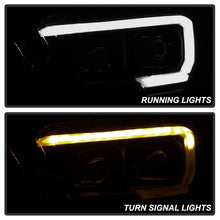Load image into Gallery viewer, Xtune Projector Headlights Toyota Tacoma SR /SR5 (16-19) [w/ DRL LED Light Bar &amp; Amber Sequential Turn Signal - Halogen Model] Black or Chrome - Black Alternate Image