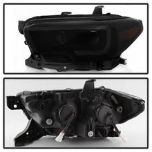 Load image into Gallery viewer, Xtune Projector Headlights Toyota Tacoma SR /SR5 (16-19) [w/ DRL LED Light Bar &amp; Amber Sequential Turn Signal - Halogen Model] Black or Chrome - Black Alternate Image