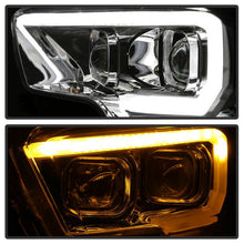 Load image into Gallery viewer, Xtune Projector Headlights Toyota Tacoma SR /SR5 (16-19) [w/ DRL LED Light Bar &amp; Amber Sequential Turn Signal - Halogen Model] Black or Chrome - Black Alternate Image