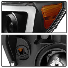 Load image into Gallery viewer, Xtune Projector Headlights Toyota Sequoia (08-13) [w/ LED Light Bar] Black / Black Smoked / Chrome w/ Amber Turn Signal Lights - Black Alternate Image