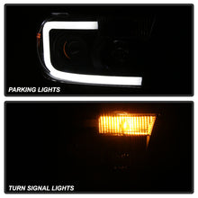 Load image into Gallery viewer, Xtune Projector Headlights Toyota Sequoia (08-13) [w/ LED Light Bar] Black / Black Smoked / Chrome w/ Amber Turn Signal Lights - Black Alternate Image