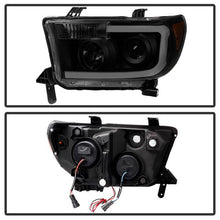 Load image into Gallery viewer, Xtune Projector Headlights Toyota Sequoia (08-13) [w/ LED Light Bar] Black / Black Smoked / Chrome w/ Amber Turn Signal Lights - Black Alternate Image