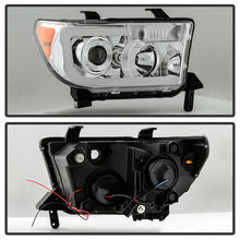 Load image into Gallery viewer, Xtune Projector Headlights Toyota Tundra (07-13) [w/ LED Light Bar] Black / Black Smoked / Chrome w/ Amber Turn Signal Lights - Black Alternate Image