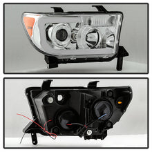 Load image into Gallery viewer, Xtune Projector Headlights Toyota Sequoia (08-13) [w/ LED Light Bar] Black / Black Smoked / Chrome w/ Amber Turn Signal Lights - Black Alternate Image
