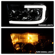 Load image into Gallery viewer, Xtune Projector Headlights Toyota Sequoia (08-13) [w/ LED Light Bar] Black / Black Smoked / Chrome w/ Amber Turn Signal Lights - Black Alternate Image