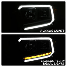 Load image into Gallery viewer, Xtune Projector Headlights Toyota Tundra (14-18) [w/ DRL LED Light Bar] Black / Black Smoke / Chrome w/ Amber Turn Signal Lights - Black Alternate Image