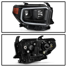 Load image into Gallery viewer, Xtune Projector Headlights Toyota Tundra (14-18) [w/ DRL LED Light Bar] Black / Black Smoke / Chrome w/ Amber Turn Signal Lights - Black Alternate Image
