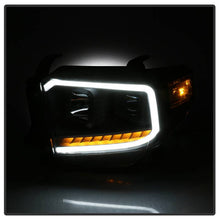 Load image into Gallery viewer, Xtune Projector Headlights Toyota Tundra (14-18) [w/ DRL LED Light Bar] Black / Black Smoke / Chrome w/ Amber Turn Signal Lights - Black Alternate Image