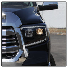Load image into Gallery viewer, Xtune Projector Headlights Toyota Tundra (14-18) [w/ DRL LED Light Bar] Black / Black Smoke / Chrome w/ Amber Turn Signal Lights - Black Alternate Image