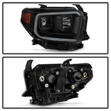 Load image into Gallery viewer, Xtune Projector Headlights Toyota Tundra (14-18) [w/ DRL LED Light Bar] Black / Black Smoke / Chrome w/ Amber Turn Signal Lights - Black Alternate Image