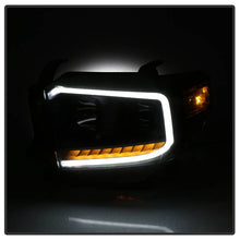 Load image into Gallery viewer, Xtune Projector Headlights Toyota Tundra (14-18) [w/ DRL LED Light Bar] Black / Black Smoke / Chrome w/ Amber Turn Signal Lights - Black Alternate Image