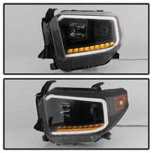Load image into Gallery viewer, Xtune Projector Headlights Toyota Tundra (14-18) [w/ DRL LED Light Bar] Black / Black Smoke / Chrome w/ Amber Turn Signal Lights - Black Alternate Image
