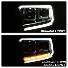 Load image into Gallery viewer, Xtune Projector Headlights Toyota Tundra (14-18) [w/ DRL LED Light Bar] Black / Black Smoke / Chrome w/ Amber Turn Signal Lights - Black Alternate Image