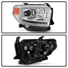 Load image into Gallery viewer, Xtune Projector Headlights Toyota Tundra (14-18) [w/ DRL LED Light Bar] Black / Black Smoke / Chrome w/ Amber Turn Signal Lights - Black Alternate Image