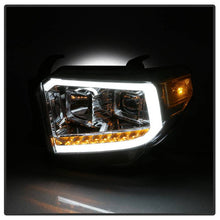Load image into Gallery viewer, Xtune Projector Headlights Toyota Tundra (14-18) [w/ DRL LED Light Bar] Black / Black Smoke / Chrome w/ Amber Turn Signal Lights - Black Alternate Image
