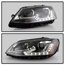 Load image into Gallery viewer, Xtune Projector Headlights VW Jetta (11-14) [LED DRL - Halogen Model] Black w/ Amber Turn Signal Alternate Image