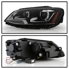 Load image into Gallery viewer, Xtune Projector Headlights VW Jetta (11-14) [LED DRL - Halogen Model] Black w/ Amber Turn Signal Alternate Image