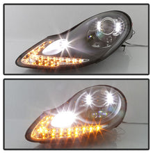 Load image into Gallery viewer, Xtune Projector Headlights Porsche Boxster 986 (97-04) 911 / 996 (99-02) [w/ Switchback DRL LED Lights] Black or Chrome w/ Amber Turn Signal Lights Alternate Image
