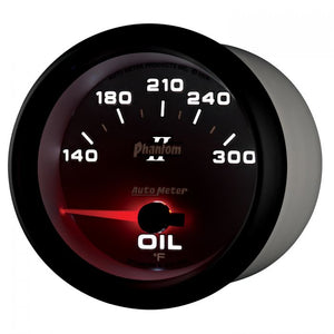 146.66 Autometer Phantom II Series Air-Core Oil Temperature Gauge (2-5/8") Black or White - 7848 - Redline360