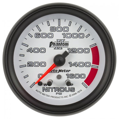 295.03 AutoMeter Phantom II Series Stepper Motor Nitrous Pressure Gauge w/Peak & Warn (2-5/8