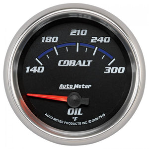 109.04 Autometer Cobalt Series Air-Core Oil Temperature Gauge (2-5/8") Black or Silver - 7948 - Redline360