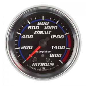 295.03 AutoMeter Cobalt Series Stepper Motor Nitrous Pressure Gauge w/Peak & Warn (2-5/8") 7974 - Redline360
