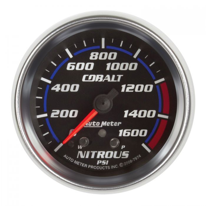 295.03 AutoMeter Cobalt Series Stepper Motor Nitrous Pressure Gauge w/Peak & Warn (2-5/8