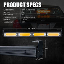 Load image into Gallery viewer, 59.99 Xprite Traffic Advisor COB LED Strobe Light Bar 18&quot; G2 Vigilante Series - Blue/Amber/Red-Blue/White-Red/White-Amber - Redline360 Alternate Image