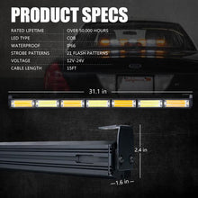 Load image into Gallery viewer, Xprite COB LED Strobe Light Bar 31" G2 Vigilante Series 35W Traffic Advisor - White-Red / White-Amber - White-Red Alternate Image