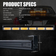 Load image into Gallery viewer, 68.99 Xprite COB LED Strobe Light Bar 27" G2 Vigilante Series 30W Traffic Advisor - White-Red/Amber - Redline360 Alternate Image
