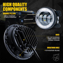 Load image into Gallery viewer, 299.99 Xprite 7" RGB LED Bluetooth Headlights Jeep Wrangler JK/JKU [w/ Fog Light Combo Kit] (2007-2018) HL-90W-G1-RGB-KIT - Redline360 Alternate Image