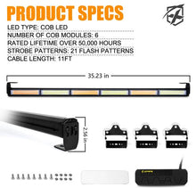 Load image into Gallery viewer, 89.99 Xprite 35" G1 Warrant Series Traffic Advisor COB LED Strobe Light Bar - Red-Blue/White-Amber/Amber - Redline360 Alternate Image