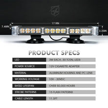 Load image into Gallery viewer, Xprite Rooftop LED Strobe Lights 18" Response Series w/ Magnetic Mount For Emergency Trucks / Vans - White/Amber Alternate Image
