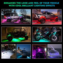 Load image into Gallery viewer, Xprite Discovery Series Multi-Color RGB LED Rock Lights w/ Remote or Bluetooth - 10pcs / 6pcs / 8pcs - 6pcs Alternate Image