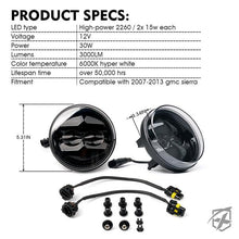 Load image into Gallery viewer, Xprite White LED Fog Lights GMC Sierra 1500 Trucks (2007-2013) FL-TRUCK-G2-W - Default Title Alternate Image