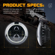 Load image into Gallery viewer, Xprite LED Headlights AM General Hummer (92-01) Land Rover Defender 90/110 7" 90W G2 w/ Halo - Blue / Green / Red / White - Blue Alternate Image