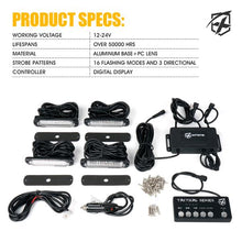 Load image into Gallery viewer, Xprite Tactical 12 Series LED Marker Strobe Lights (set of 4) White-Amber / Amber - White-Amber Alternate Image