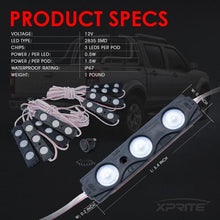 Load image into Gallery viewer, Xprite 8 LED Rock Light Pods Truck Bed Lighting Kit w/ Switch - Blue/Green/Purple/Pink/Red/White/Yellow - Blue Alternate Image