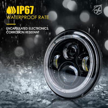 Load image into Gallery viewer, 188.99 Xprite LED Headlights Jeep Wrangler JK (97-18) 7" 90W Exhibit Series CREE LED w/ RGB Chasing Halo - Redline360 Alternate Image